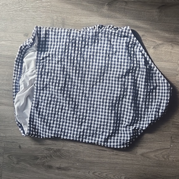 J. Crew Blue and White Ruched Bandeau One-Piece Gingham Bathing Suit Size 20 - Picture 9 of 9